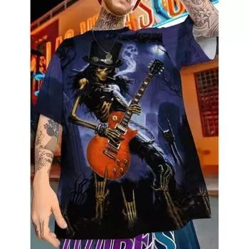 Мужская футболка, летняя футболка, повседневная футболка с короткими рукавами и круглым вырезом, свободная микроэластичная ретро-модная дышащая мужская одежда S