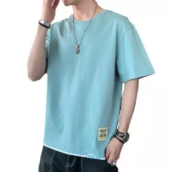 Мужская футболка Летняя хлопковая футболка с коротким рукавом M розовый