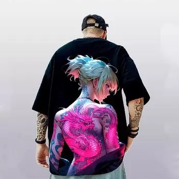 Мужская футболка, летняя модная повседневная футболка для мужчин, 3D сексуальный красивый принт, короткий рукав, свободная мужская одежда больших размеров XXS