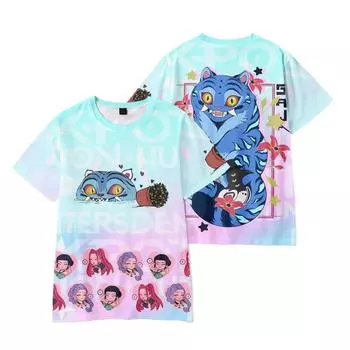 Мужская футболка Летняя одежда Фитнес K-pop Напечатанная футболка с круглым вырезом для мужчин Оверсайз Новые мужские футболки Топы XS