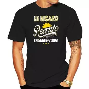 Мужская футболка, летняя женская футболка Le Ricard RECRUTE ENGAGEZ-VOUS S