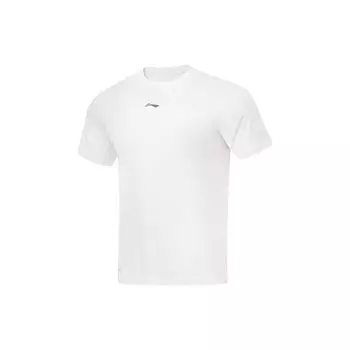Мужская футболка Li Ning Fitness Series SS23 с круглым вырезом и небольшим логотипом, быстросохнущая, белая, ATST039-2 XL