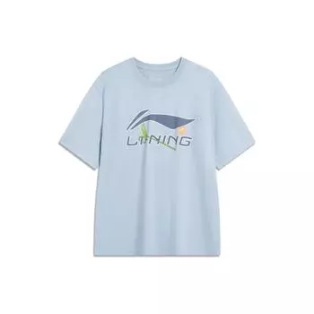 Мужская футболка Li-Ning Sports Lifestyle Series с принтом логотипа, туманно-синяя AHST757-4 XL