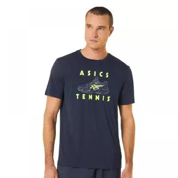 Мужская футболка-лодочка ASICS с рисунком 2041A253400 Мужская круглая футболка с коротким рукавом
