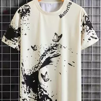 Мужская футболка Manfinity LEGND с принтом чернил и бабочек S