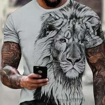 Мужская футболка Manfinity LEGND с принтом льва S