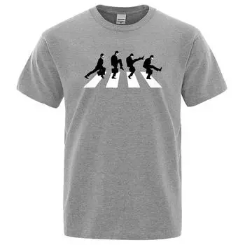 Мужская футболка Monty Python Министерство глупых походок Футболка Мода Смешная с коротким рукавом Хлопковая футболка оверсайз Футболка с личностью S