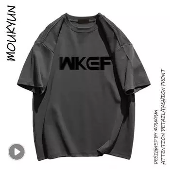 Мужская футболка MOUKYUN в стиле хип-хоп, мягкая черная мешковатая футболка высокого качества Y2k, летняя футболка в стиле ретро, высококачественная универсальная футболка в стиле панк M синий
