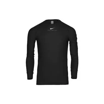 Мужская футболка Nike X Drake Nocta Series с буквенным принтом, облегающая футболка с круглым вырезом и длинными рукавами, черные DN0002-010 L