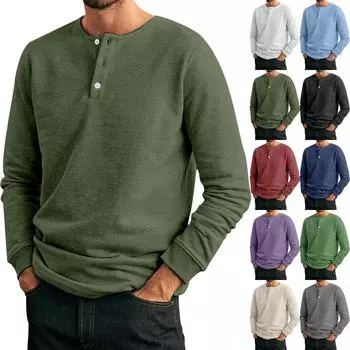 Мужская футболка Одежда Одежда для активного отдыха Длинный рукав Принт Модный дизайнер Винтаж L армия зеленый