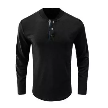 Мужская футболка осенне-зимняя свободная рубашка с длинными рукавами и круглым вырезом, однотонная нижняя рубашка XXL белый