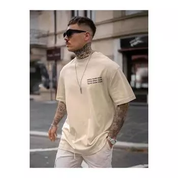 Мужская футболка оверсайз с принтом Faith Over Fear