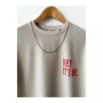 Мужская футболка оверсайз с принтом «Эй, это я» с круглым вырезом