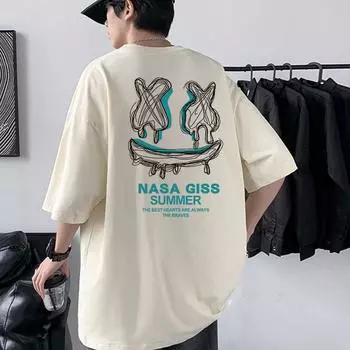 Мужская футболка оверсайз свободного кроя со спущенным плечом, 100% хлопок, мужская уличная футболка 4XL