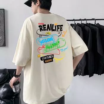 Мужская футболка оверсайз в стиле хип-хоп со спущенным плечом, 100% хлопок, уличная футболка 4XL