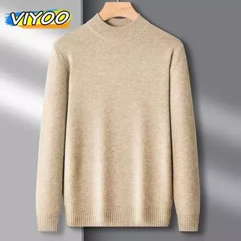 Мужская футболка оверсайз высокого качества с высоким воротником и длинными рукавами, трикотажные топы, зимняя одежда, майка для мужчин L чёрный