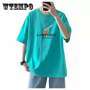 Мужская футболка, пляжные модные футболки с принтом, летняя тонкая рубашка с круглым вырезом и короткими рукавами, мягкий повседневный свободный пуловер для студентов-подростков XXXXL белый