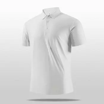 Мужская футболка-поло из эластичного ледяного шелка, летняя, с коротким рукавом, однотонная, дышащая, быстросохнущая, топ XXXXXL белый