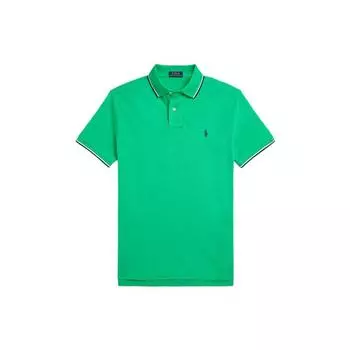 Мужская футболка поло Polo Ralph Lauren однотонная сетчатая с коротким рукавом, зеленый MNPOKNI1N821724-300 XL