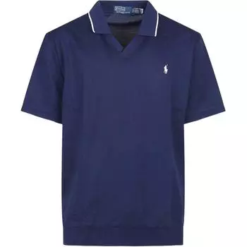 Мужская футболка-поло Polo Ralph Lauren Ss25 в полоску с логотипом, с коротким рукавом, топы, темно-синяя 710964535-005 L