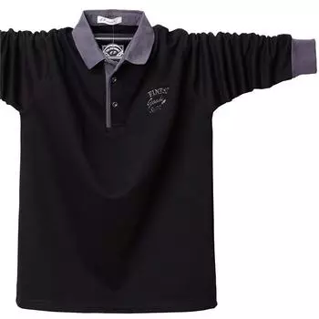 Мужская футболка поло с длинным рукавом, вышивка, повседневная хлопковая, 6XL, полная, рубашка поло M