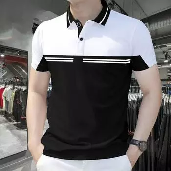 Мужская футболка, повседневная и модная мужская рубашка-поло с коротким рукавом S