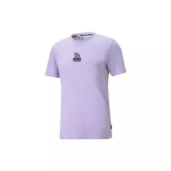 Мужская футболка Puma Relaxed с принтом розово-фиолетовая 598649-88 XS