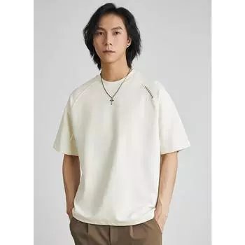 Мужская футболка реглан с вышивкой, летняя, новая, модная, свободные рукава, повседневная, универсальная футболка M