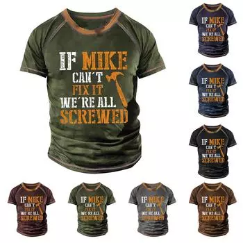 Мужская футболка реглан в стиле ретро с коротким рукавом и круглым вырезом с буквенным принтом, топы L чёрный