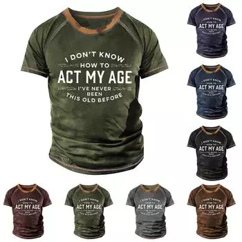 Мужская футболка реглан в стиле ретро с коротким рукавом и круглым вырезом с буквенным принтом, топы XXXL чёрный