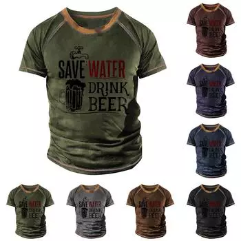 Мужская футболка реглан в стиле ретро с коротким рукавом и круглым вырезом с буквенным принтом, топы L чёрный