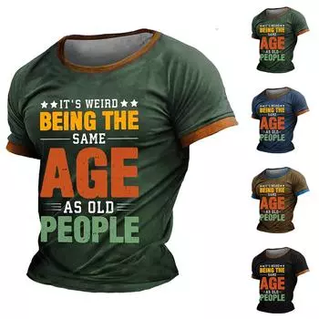 Мужская футболка реглан в стиле ретро с коротким рукавом и круглым вырезом с буквенным принтом, топы L