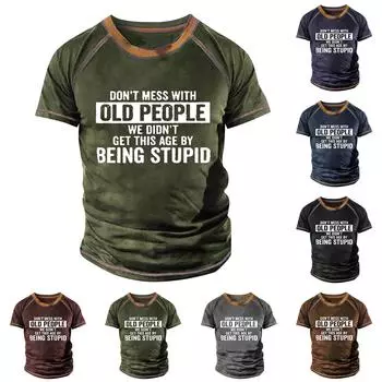 Мужская футболка реглан в стиле ретро с коротким рукавом и круглым вырезом с буквенным принтом, топы XXXL чёрный