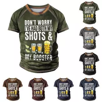 Мужская футболка реглан в стиле ретро с коротким рукавом и круглым вырезом с буквенным принтом, топы S красный