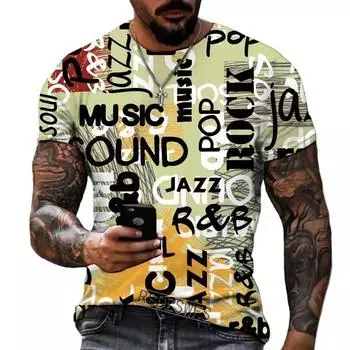 Мужская футболка с 3D буквенным принтом, летняя футболка для влюбленных, свободные топы с круглым вырезом и короткими рукавами, дышащие рубашки для пар S