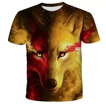 Мужская футболка с 3D-цифровой печатью, круглым вырезом и короткими рукавами, 3D-футболка S