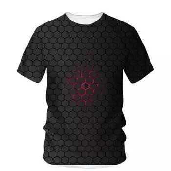 Мужская футболка с 3d индивидуальностью, простой стиль, футболки с принтом, летние уличные тренды, креативная мода, свободные топы с короткими рукавами и круглым вырезом S