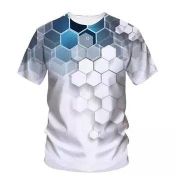 Мужская футболка с 3d индивидуальностью, простой стиль, футболки с принтом, летние уличные тренды, креативная мода, свободные топы с короткими рукавами и круглым вырезом S