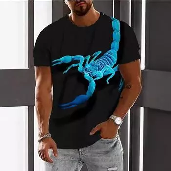 Мужская футболка с 3D-печатью на лето, модная и повседневная футболка с круглым вырезом и коротким рукавом для мужчин S