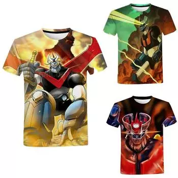 Мужская футболка с 3D-принтом аниме Harajuku, повседневные топы, уличная модная футболка большого размера S серый/синий