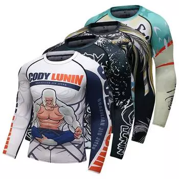 Мужская футболка с 3D принтом Cody Lundin для джиу-джитсу BJJ, компрессионная футболка для велоспорта с длинным рукавом, рубашка для фитнеса и спортзала на заказ M