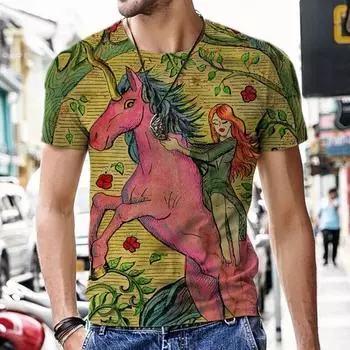 Мужская футболка с 3D принтом и рисунком Таро, повседневная модная крутая уличная рубашка в стиле Харадзюку, 3D стильная рубашка 4XL