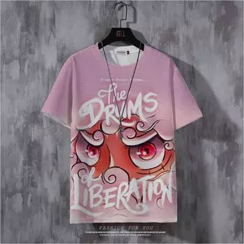 Мужская футболка с 3D-принтом, летняя, с коротким рукавом, повседневная, мужская одежда, ретро 2024, уличная футболка для мужчин, винтажная футболка, повседневная футболка S