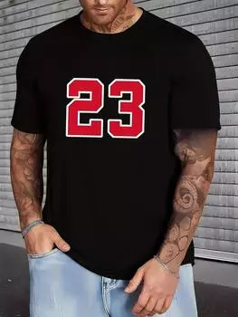 Мужская футболка с 3D-принтом, летняя, свободного покроя, размер 23, удобная и дышащая, с круглым вырезом и короткими рукавами S