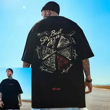 Мужская футболка с 3d принтом пиццы, трендовая мужская одежда больших размеров, летние топы с короткими рукавами для пар, быстросохнущие дышащие футболки для мужчин S