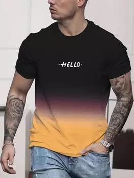 Мужская футболка с 3D-принтом, простая повседневная футболка с коротким рукавом и круглым вырезом, мужской уличный свитер, уличная одежда, свободный размер S