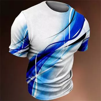 Мужская футболка с 3D принтом, толстовка с полосатым узором, повседневная летняя Джерси с короткими рукавами и круглым вырезом, мужская дышащая одежда большого размера 6XL