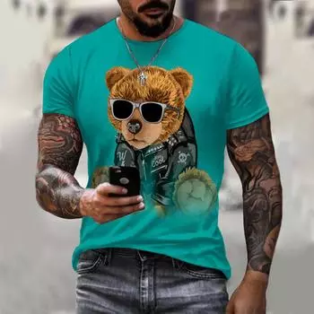 Мужская футболка с 3D принтом в стиле хип-хоп, футболка с короткими рукавами, топ-стрит, Harajuku, круглый вырез, летняя повседневная одежда 4XL