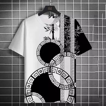 Мужская футболка с 3D-принтом в виде античного бамбукового леса, футболка в стиле хип-хоп с короткими рукавами, мужская домашняя одежда, топ S