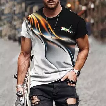 Мужская футболка с 3D-принтом, забавная футболка, модная повседневная мужская уличная одежда, мужская одежда больших размеров S